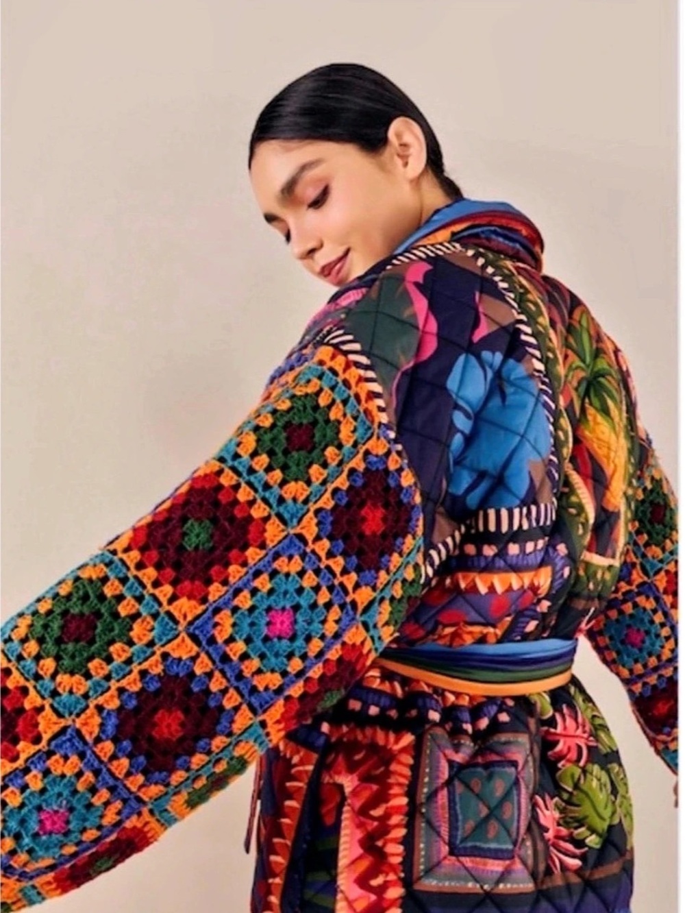 Farm Rio Puffer Jacket Printed in Multicolor Size Large NWT - Picture 2 of 8